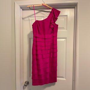 Pink one shoulder dress